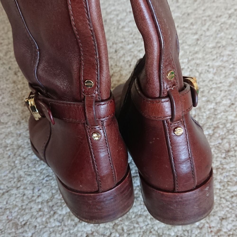 TORY BURCH chestnut brown Leather Riding Boots size 7M - Picture 7 of 12